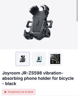 Joyroom JR-ZS598 vibration-absorbing phone holder for bicycle - black