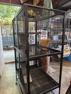 Large Double-Stack Metal Wire Animal Cage