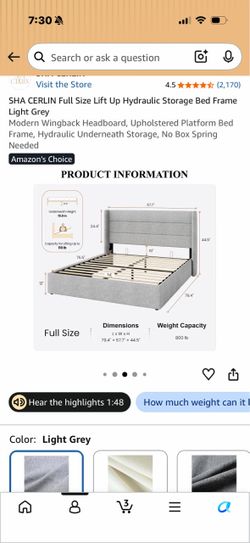 NEED GONE ASAP - Full Size Storage Bed Frame