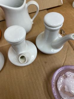 White Ceramic Oil and Vinegar Dispensers