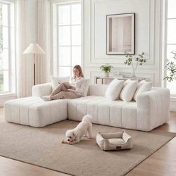 New boneless sofa sectional color white
