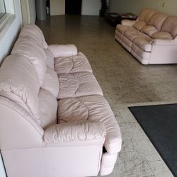 Set Of Two  Genuine People Loungers Leather Couches