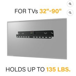 SANUS VuePoint Drywall Low Profile TV Wall Mount for 32” - 90” TVs up to 135lbs - No Drill or Studs Required