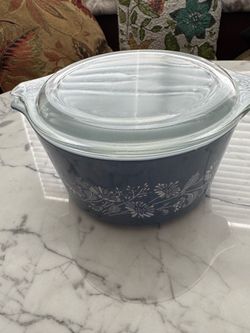Vintage Pyrex Colonial Mist Blue pattern Model 473-B