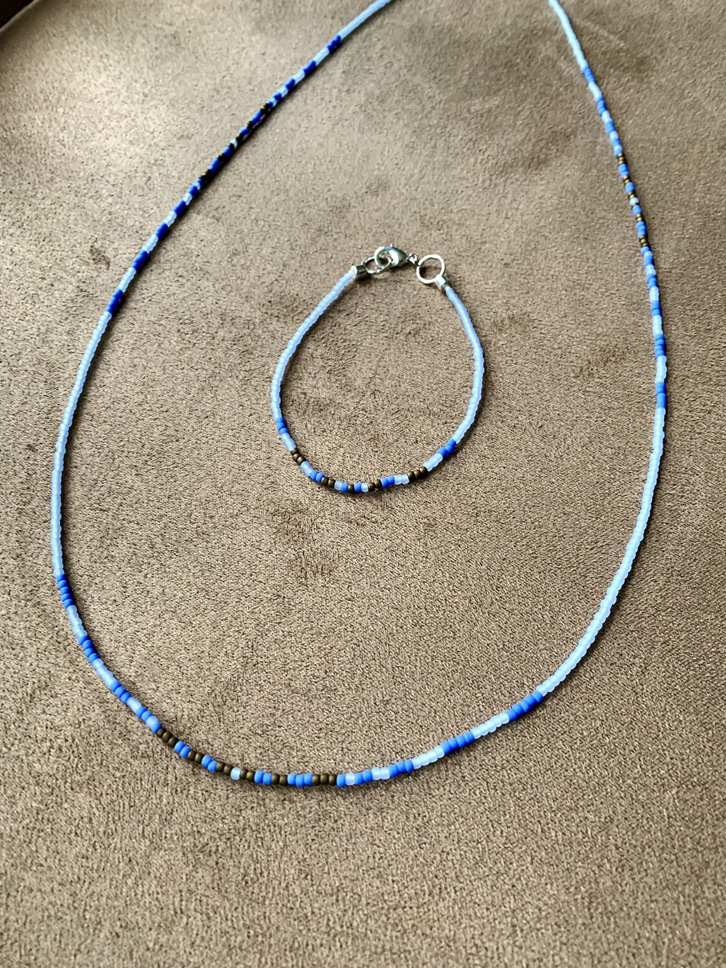 Beaded Necklace And Bracelet Set