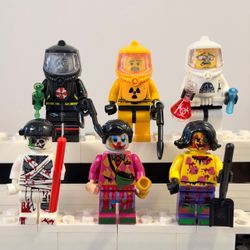 Evil Zombie Apocalypse Hazmat Suit Guys 6pc Minifigures LEGO Compatible Set