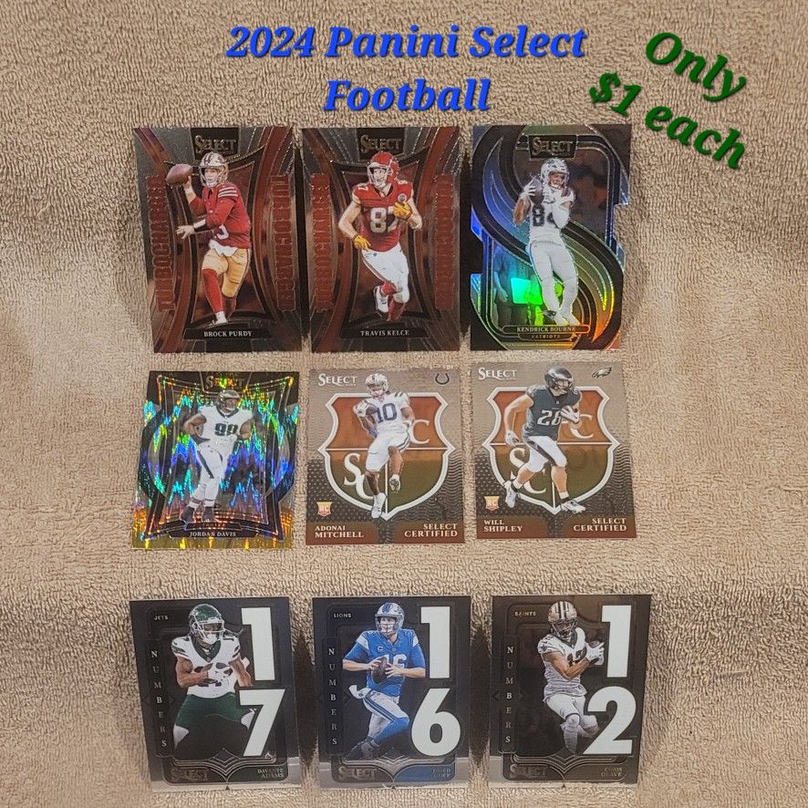 ONLY $1 EACH * 2024 PANINI SELECT NFL FOOTBALL CARDS * INSERT PARALLEL STAR VET RC ROOKIE CARD