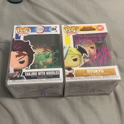 My Hero Academia & Demon Slayer Funko Pop Vinyl Figures Signed And Verified By JSA 