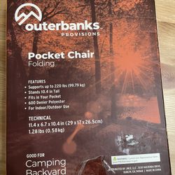 Outer Banks Provisions Camping backyard Pocket Chair Folding -Dark Blue