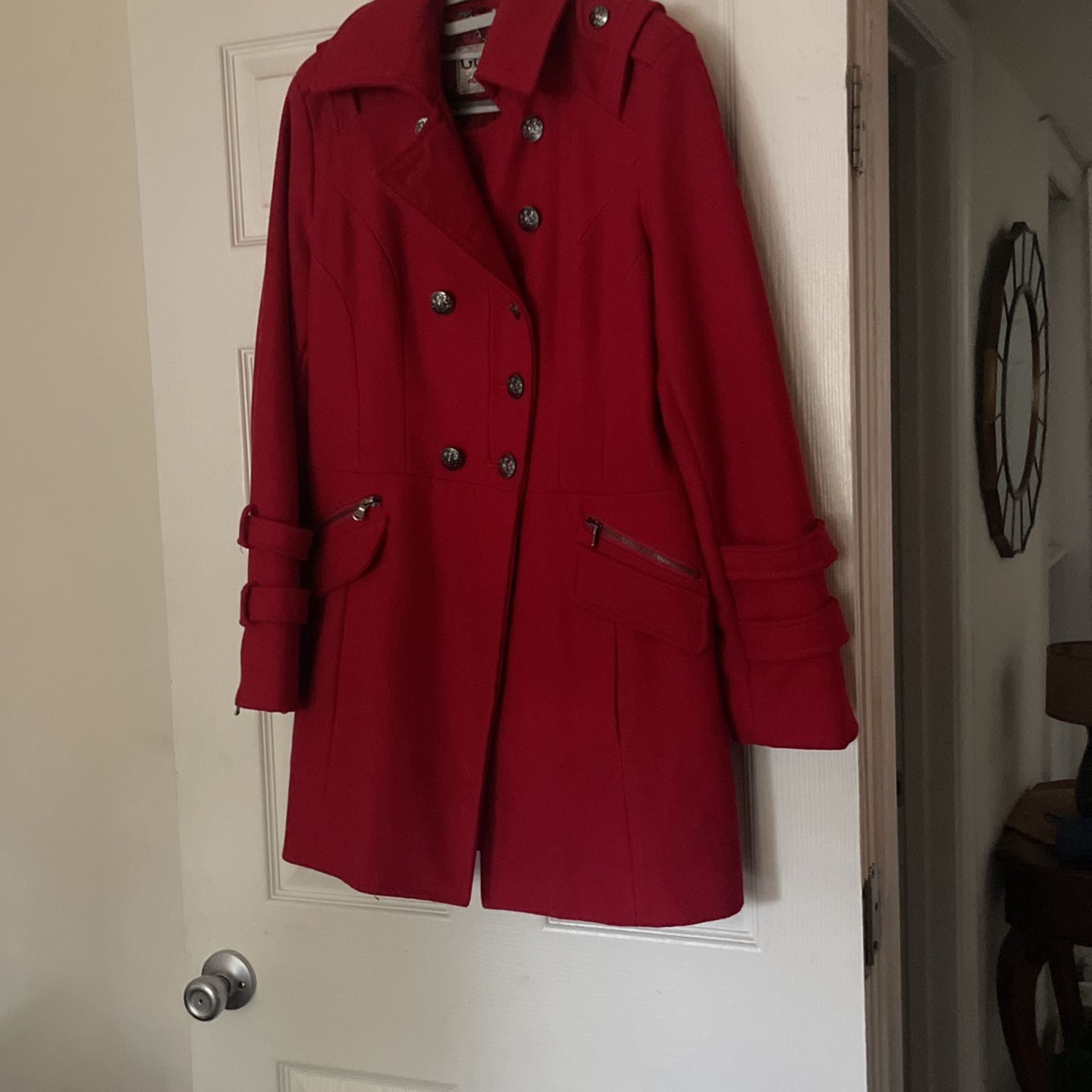 Red Winter Coat With Matching Bag