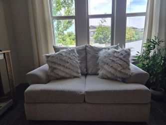 Khaki/Denali Cream Two Seater Sofa