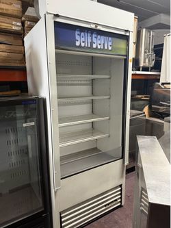 Used True TAC-36 open merchandiser cooler in white