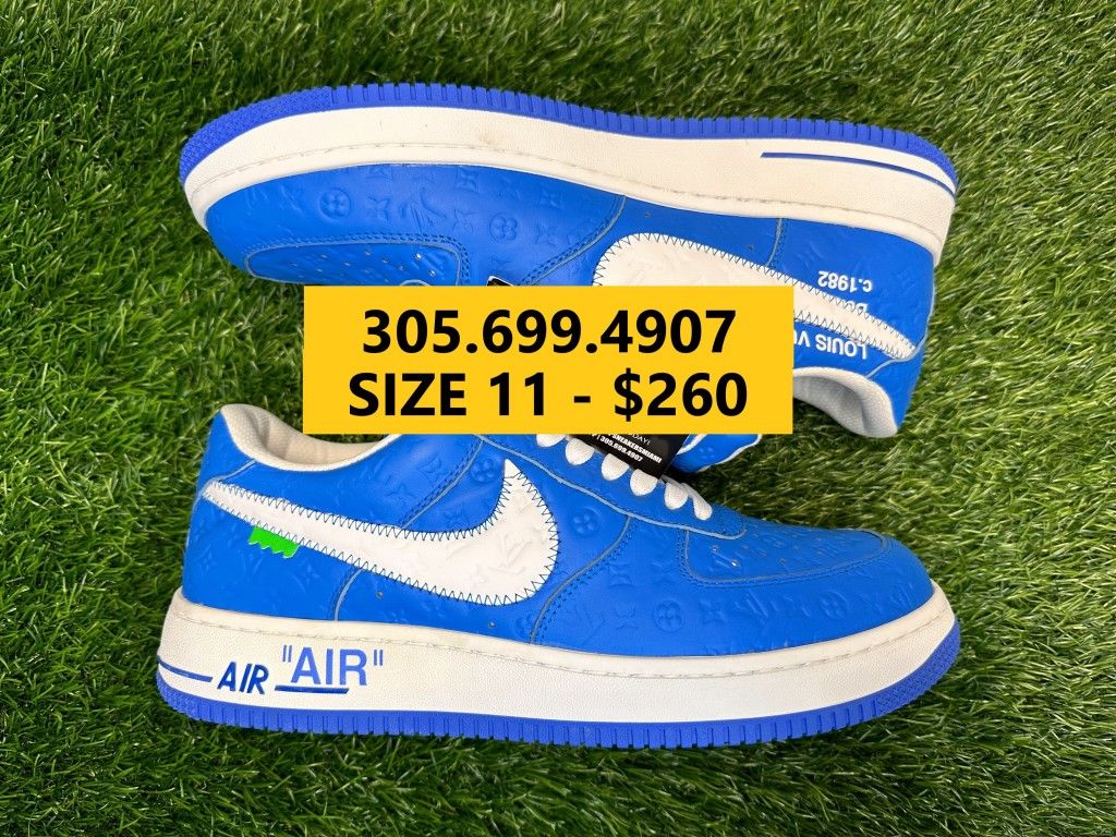 LOUIS VUITTON LV NIKE AIR FORCE LOW AF1 BLUE NEW SNEAKERS SHOES