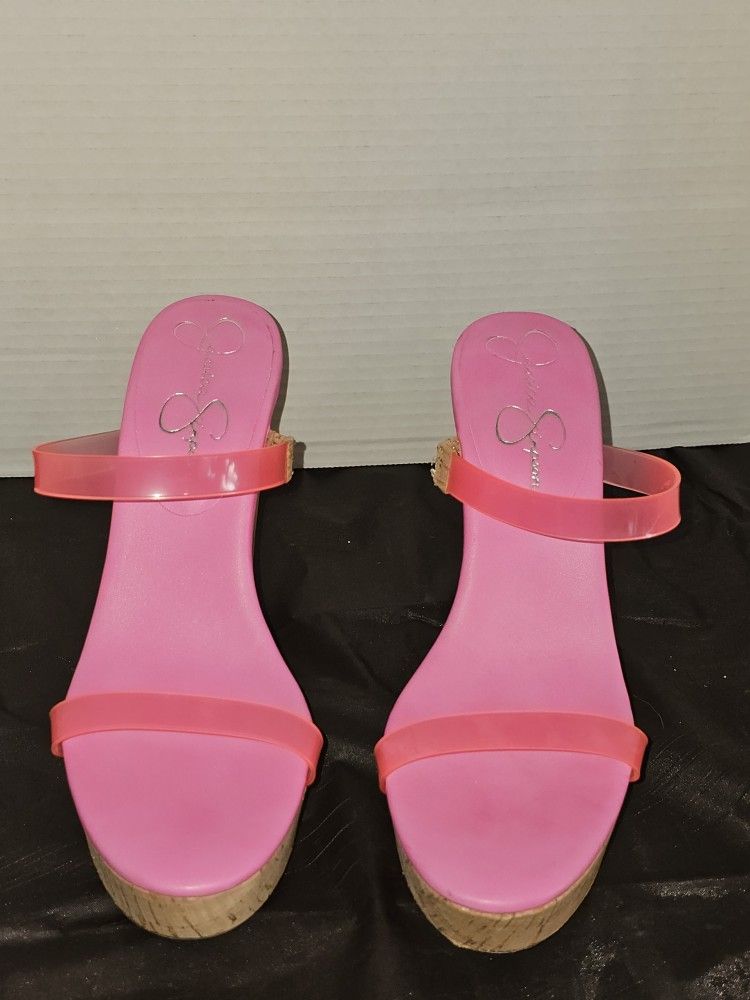 Jessica Simpson Size 8 M TUMILE Pink Wedge Heel Sandals New Women's Shoes!