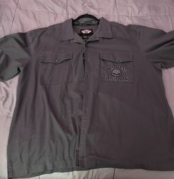 Harley Davison Button Up Short Sleeve Shirt