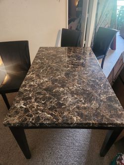 Dining Marble Table w/3 Chairs [PICKUP ONLY]