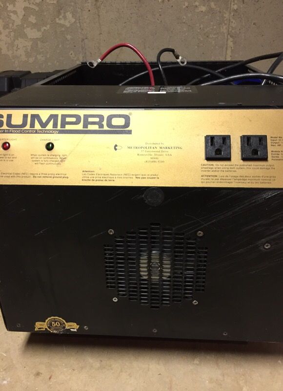 Sumpro model 75 Sump pump back up