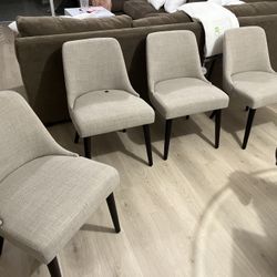 4 Gray Dining Chairs / Upholstered 