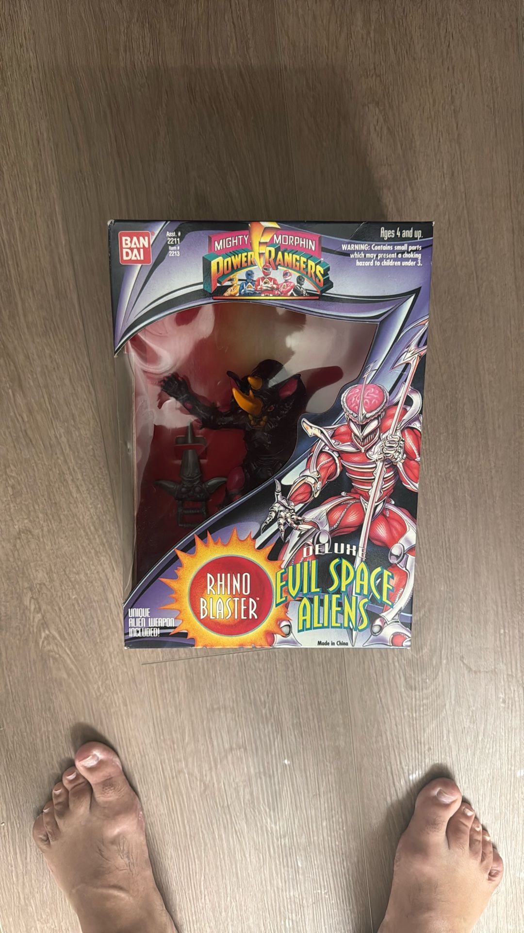 Vintage 1994 Bandai Mighty Morphin Power Rangers Rhino Blaster Evil Space Alien SEALED