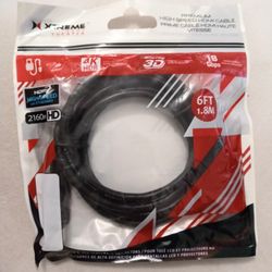 Xtreme 6 ft Premium High Speed HDMI Cable 30AWG 4K - New, Sealedm