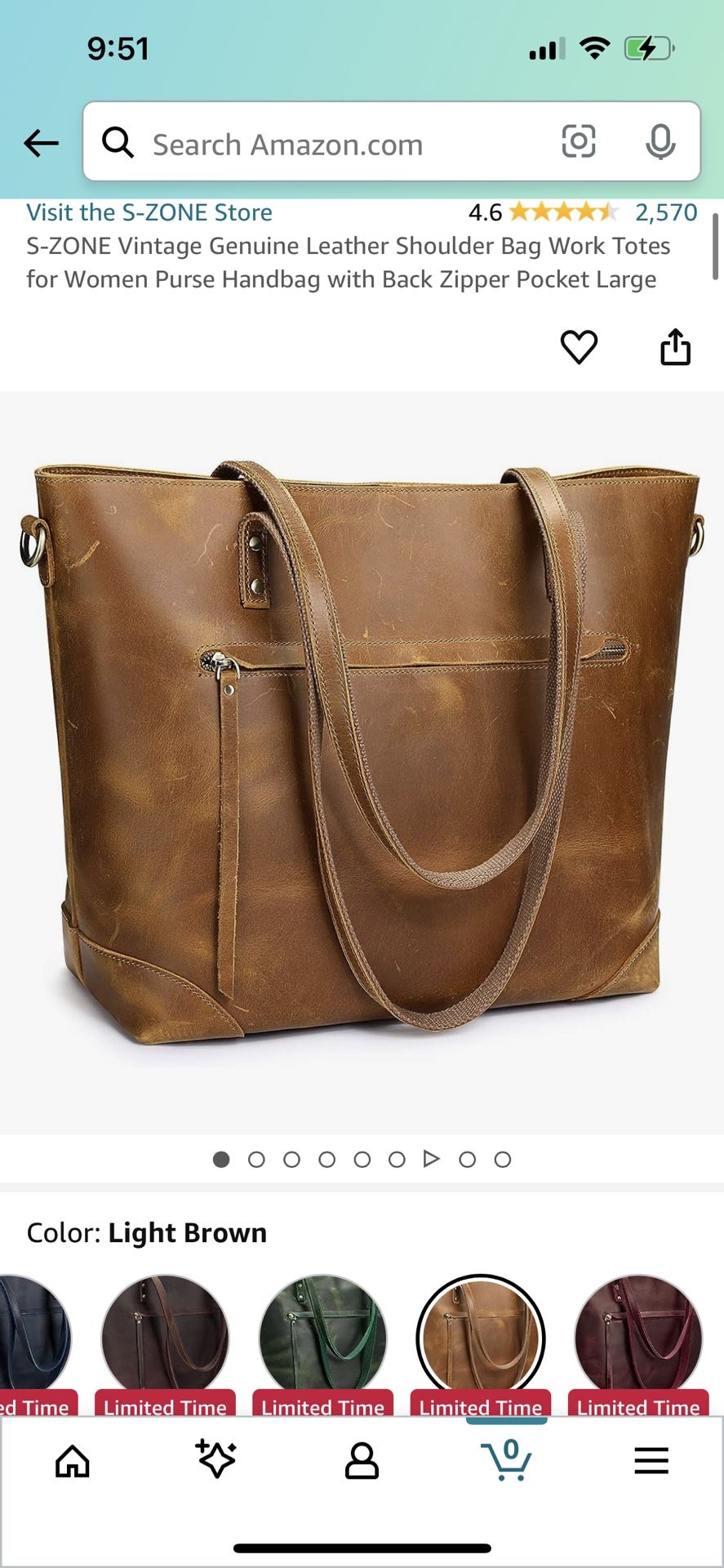 Real Leather Tote Bag/Purse
