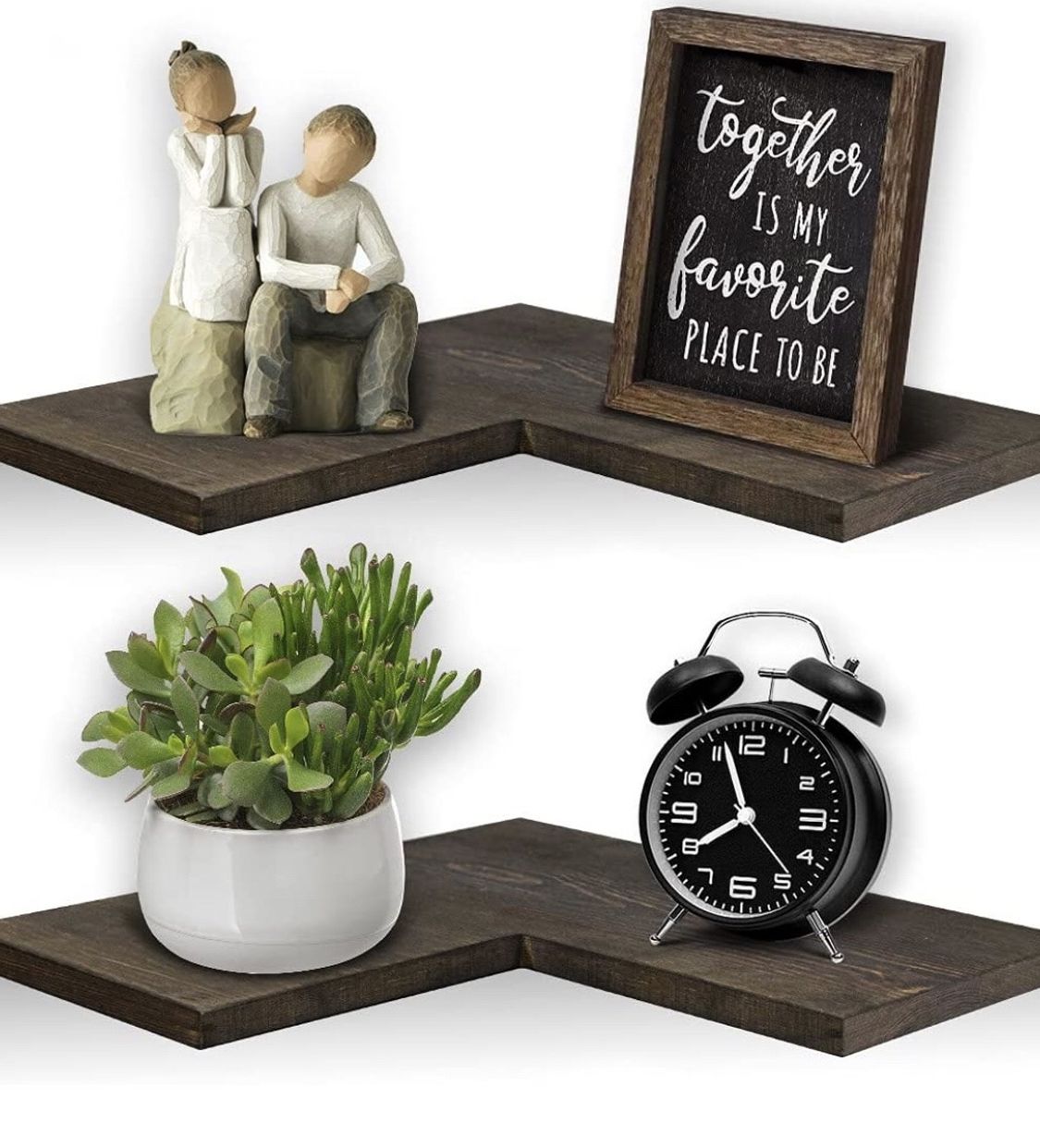 Wooden Corner Floating Wall Shelf