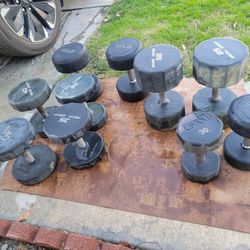 Numerous dumbells available. Selling for only $1 a lb. 