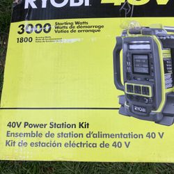 Ryobi 40v Power Station Kit 3000 Starting Watts 1800 Runing Watts (2) Batteries 🔋 6.0 AH Included 