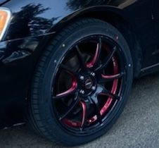 Candy Apple Rims and brand new tires for Honda Civic 4 prong rims.