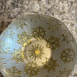 Gold Snowflake Glass Decorative Bowl