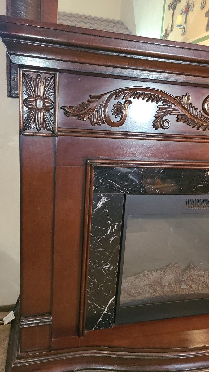 Electric Fireplace & Mantle $150