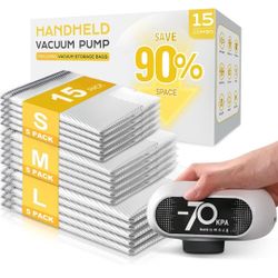 Handheld Vacuum Pump with 15 Storage Bags