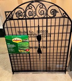 Rockdale 43.8 in. Black Steel Fence Panel (3-Pack) “Read Description “
