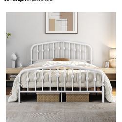 King Size Metal Bed Frame White