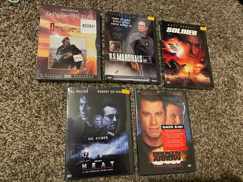 5 Sealed Dvds