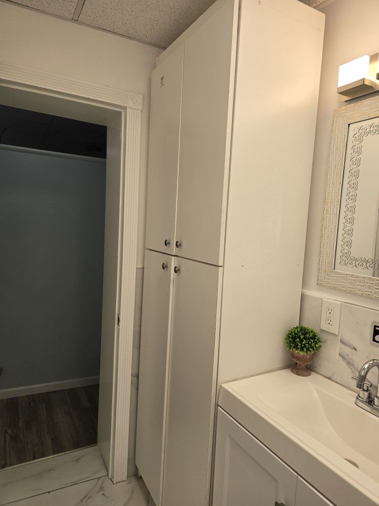 White Brand New Closet With Shelves.