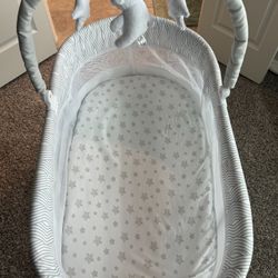 Delta bassinet comes with extra never used sheets and mattress protector