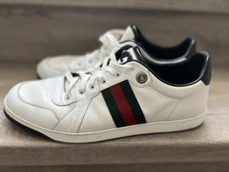 Gucci White Blue Snake Leather Shoes Trainers Sneakers Men's 11