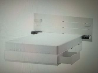 IKEA QUEEN bed set, with 6 drawer under bed storage system and headboard (no mattress) $300 obo