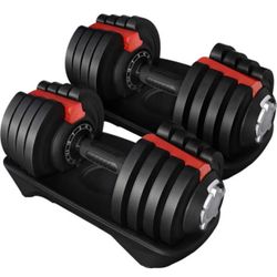 12-in-1 Quick-adjust Dumbbell Set, 1-sec Adjustable Dumbbell Weight Set Of 2