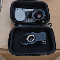 Cellphone Ring Light and wide angle lens Kit with Case