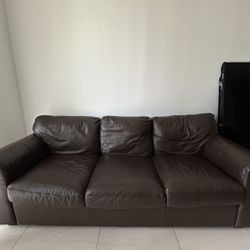 Comfy Leather Couch Set