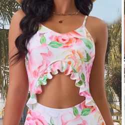 Swimsuits for Women One Piece,Women's Ladies Vintage Sexy Lace Bikini Sets V Neck High Waisted Beach Swimwear Bathing Suit