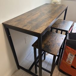 High Top Table With Two Barstools