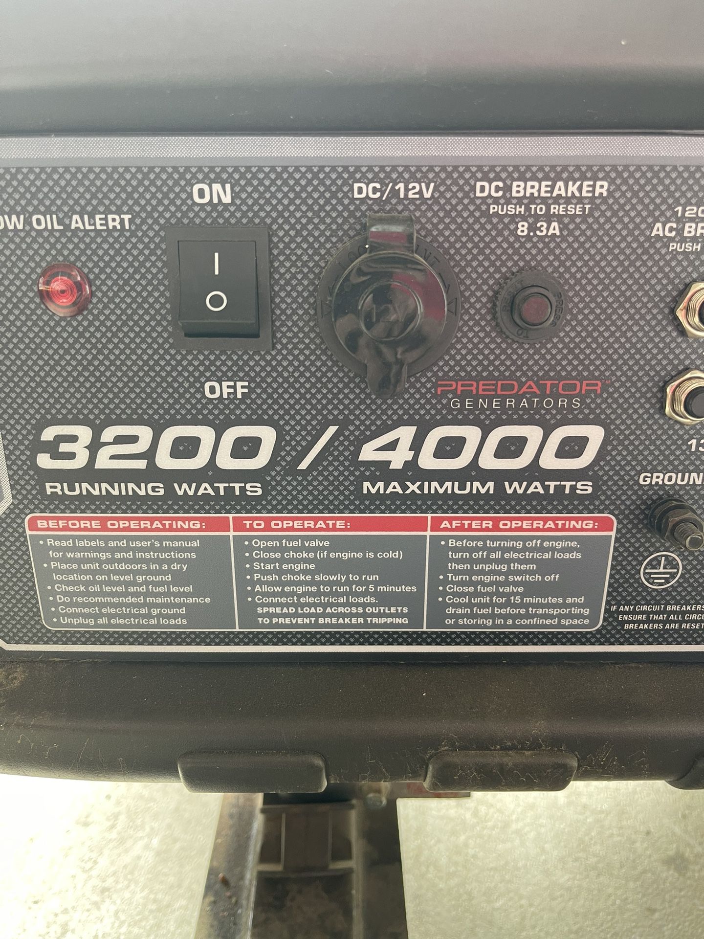 Predator 3200/4000 Watts Generator 