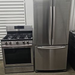 Samsung Set Refrigerator 32w And Gas Stove 5 Burner 30 Inches