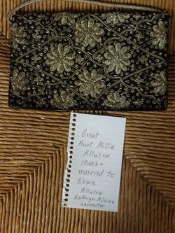 Vintage made in India hand embroidered bullion floral handbag