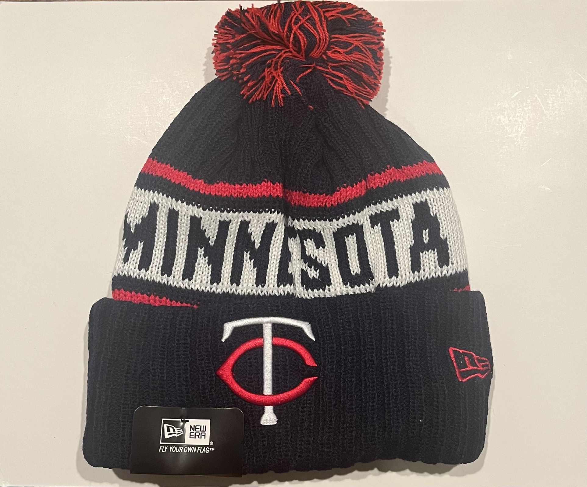 New Era Minnesota Twins Beanie Winter Knit Pom Hat Navy TC Logo MLB NWT
