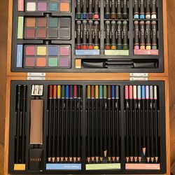 Gallery Deluxe Wooden Art Set – Pastels, Pencils & Chalks – Excellent Condition