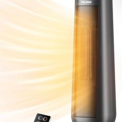 PELONIS PTH15A4BGB Ceramic Tower 1500W Indoor Space Heater with Oscillation, Remote Control, Programmable Thermostat & 8H Timer, ECO Mode, Tip-Over Sw